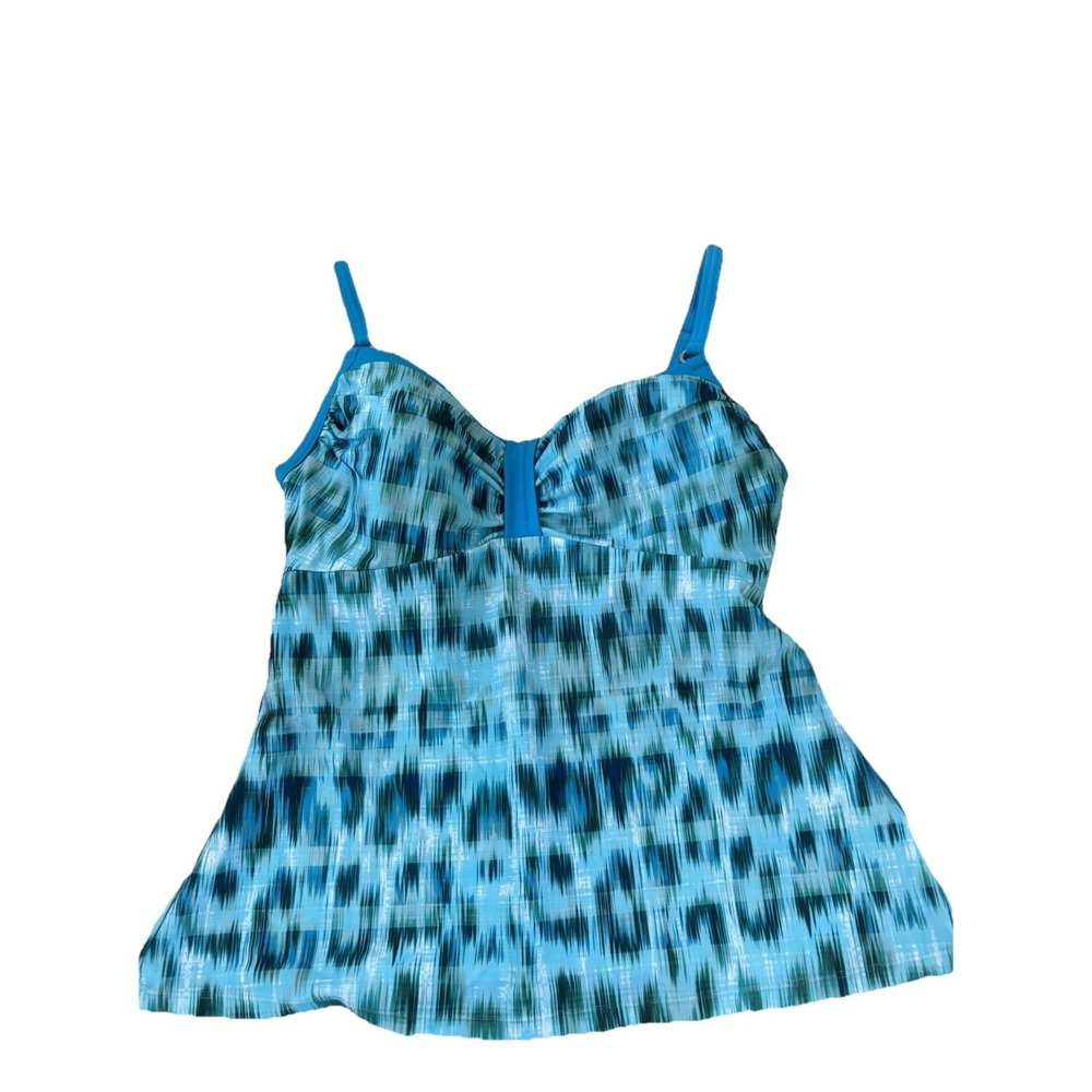Amoena Women's Tankini 8C Blue Multi Adj Straps Padded